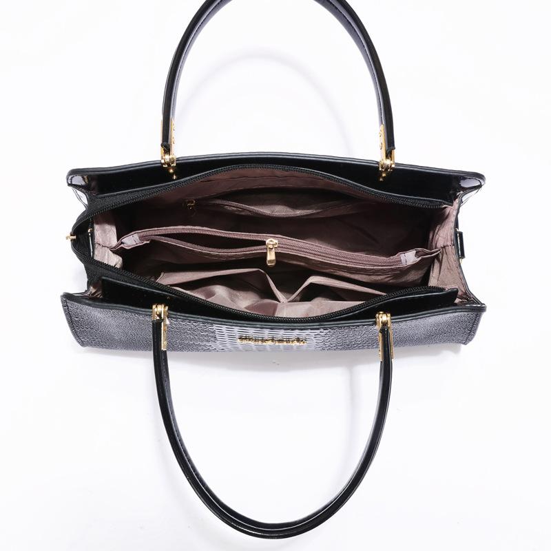 Women's Fashion Luxury Hot-Sale Patent Leather Lizard Pattern Shoulder Crossbody Top Handle Bag