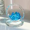 Reflection Effect Lotus Flower Figurine Stable Base Clear Lotus Flower Collectible  Home Decor