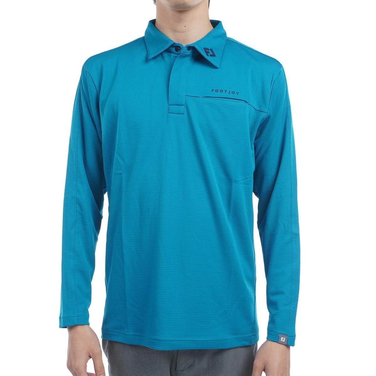 

FootJoy Men s DRY THROUGHLIGHT Long Sleeve Shirt with Front Pockets, Fjord Blue, Size L (FJ-F24-S01, 32165-L)