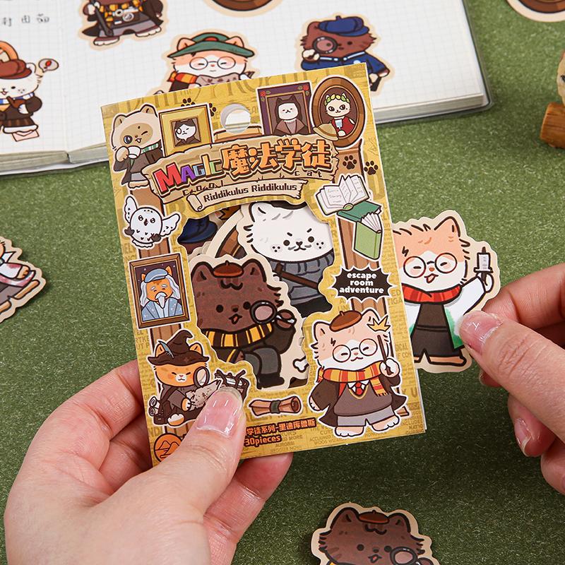 30 pcs/pack Cute Cartoon Stickers DIY Deco Scrapbooking Collage Junk Journal Creative Korea Stationery Craft Supplies