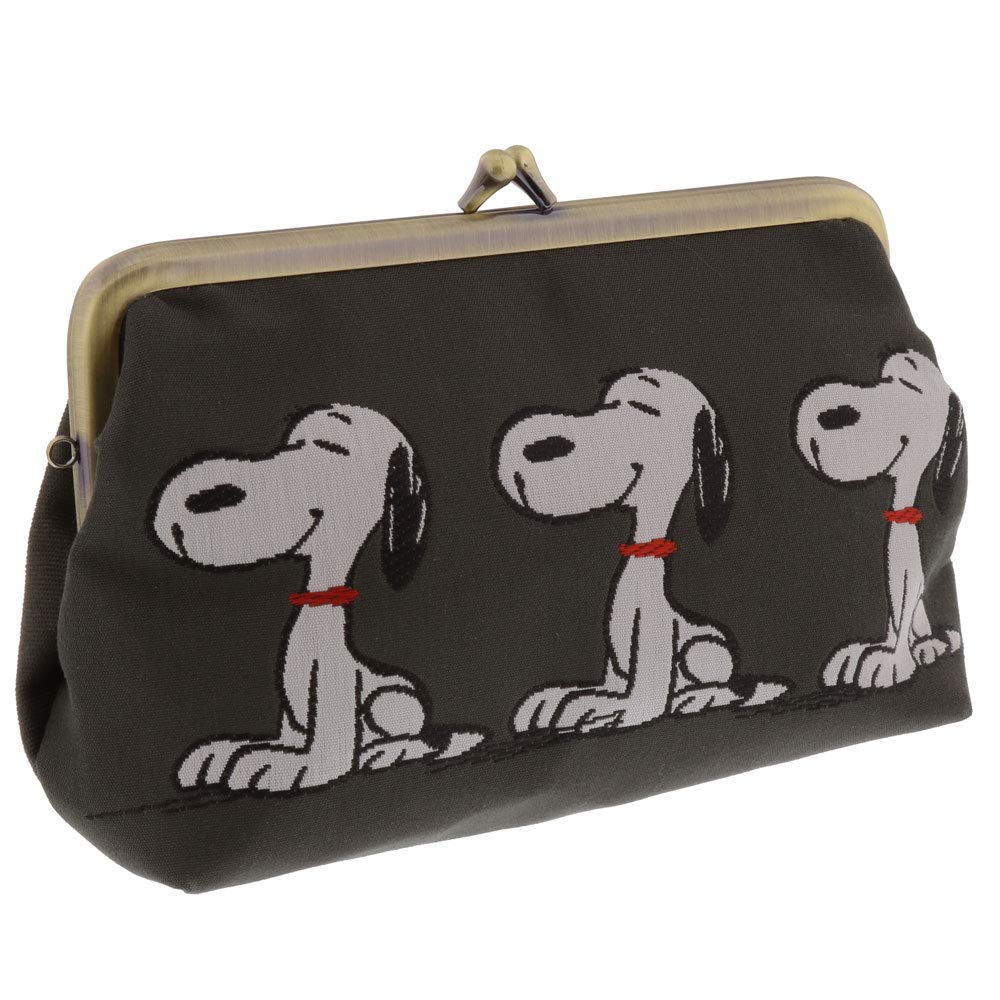 Sunstar Stationery Snoopy Kiryu Woven Clasp S2284049 Pouch, Pouch, Gray,