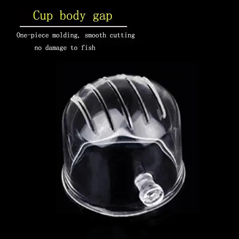 Acrylic Aquarium Feeder Hanging Fish Tank Mini Crystal Pot Polka Water Potted Planting Cylinder Cup Aquarium Decor Accessories