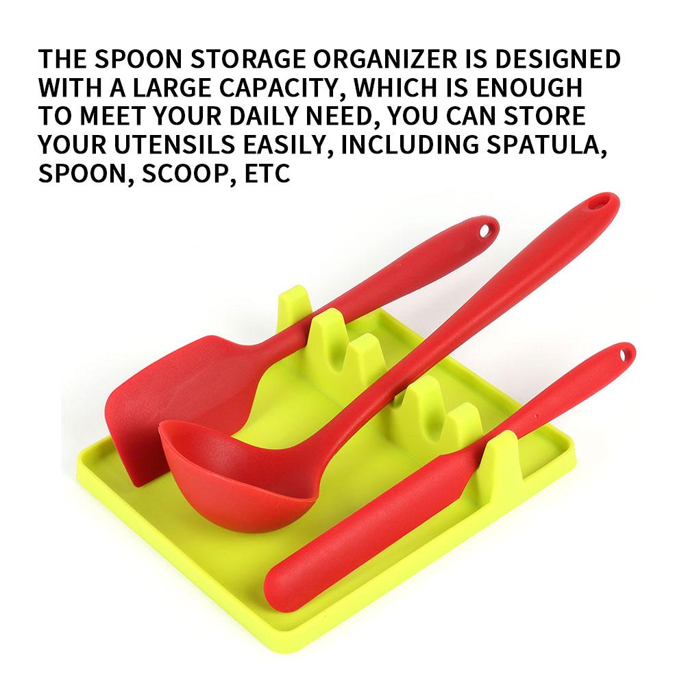 Kitchen Cooking Utensil Holder Silicone Utensil Rest Spoon Rest Utensil