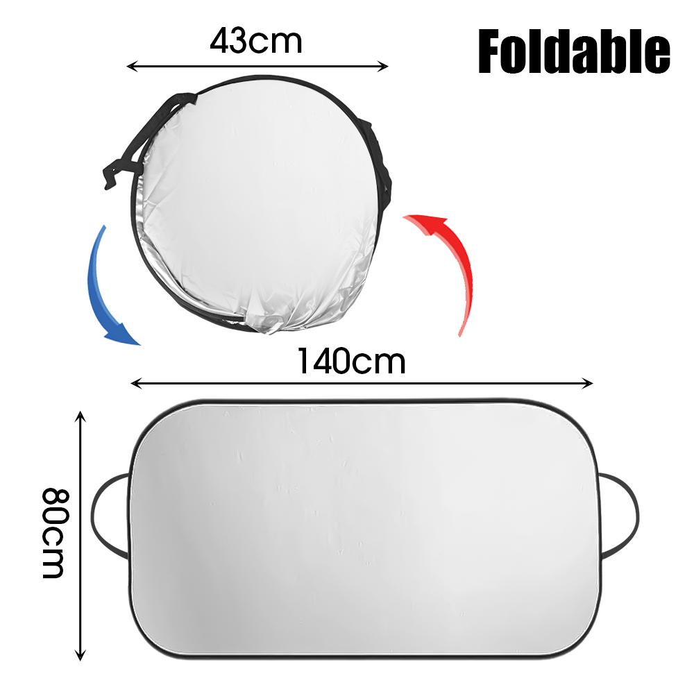 Folding Car Windshield Sun Shade Cover Visor Protector Interior Anti UV Sun Windscreen Sunshades 140*80cm Automobile Accessories