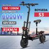BOYUEDA S3 Trotinetă Electrică 6000W Motor Dual 60V 38AH Baterie Litiu Trotinete Electrice Off-road 11 Inch Trotinetă Electrică Pliabilă de Oraș