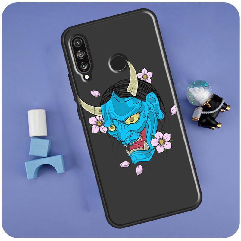 

Japanese Samurai Oni Mask For Huawei Nova 10 9 SE 3i 7i 8i 11i 12i Y60 Y61 Y70 Y72 Y73 Y90 Y91 P20 P30 P40 Lite Case Huawei Nova Y60