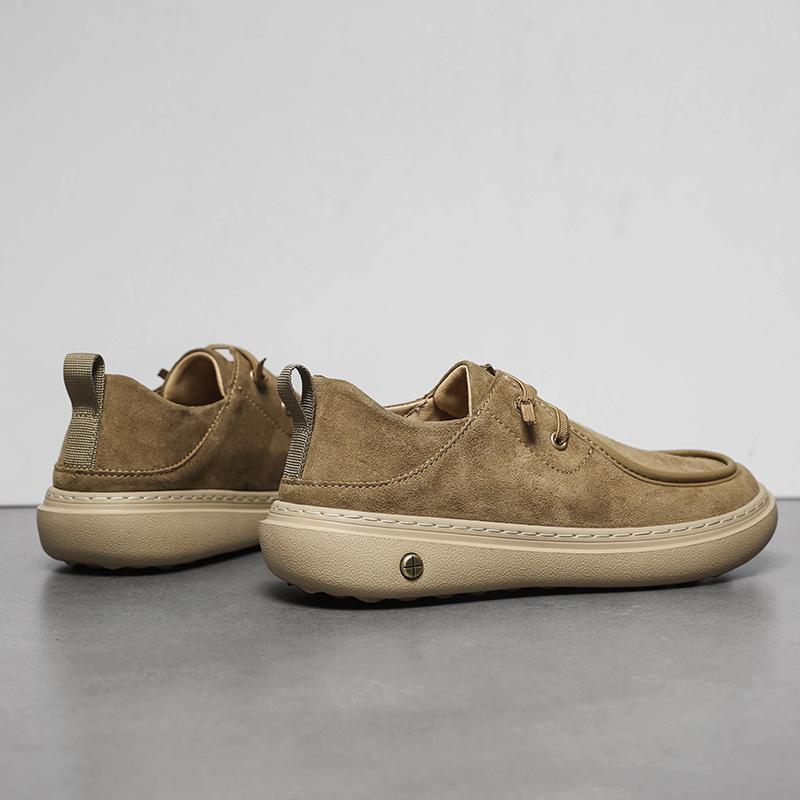Men's Casual Leather Shoes Soft Sole Walking Shoes Luxury Brand Lace-Up Lightweight Walking Shoes Outdoor Mens Sneakers