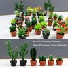 3pcs 1:12 Dollhouse Miniature Potted Plant Multistyles Play House Decor  Doll House Accessories