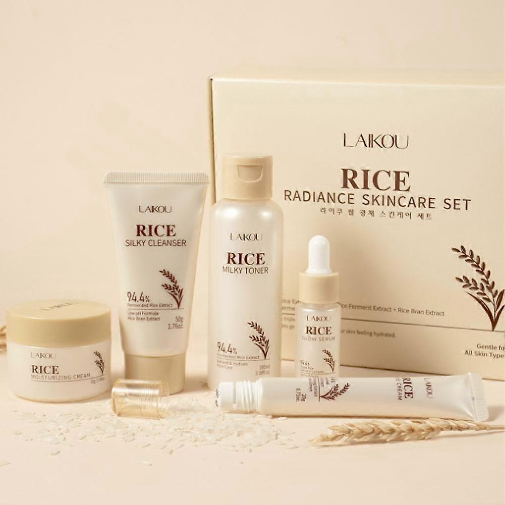 Rice Skincare Set Anti Aging Remove Wrinkle Fine Line Glowing Skin Firming Care