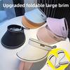 Women'S Foldable Sun Hat - Large Brim, Suitable for Beach, Summer And Outdoor Activities, Breathable Polyester, Hand Wash Only