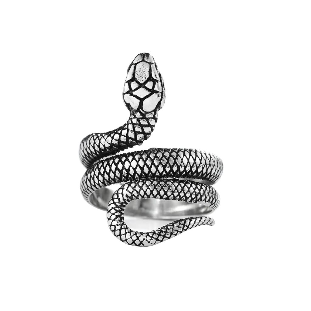 Retro Snake Ring Adjustable Gothic Punk Jewelry for Women Men Hip Hop Rock Music Festival Halloween Party Gift Idea