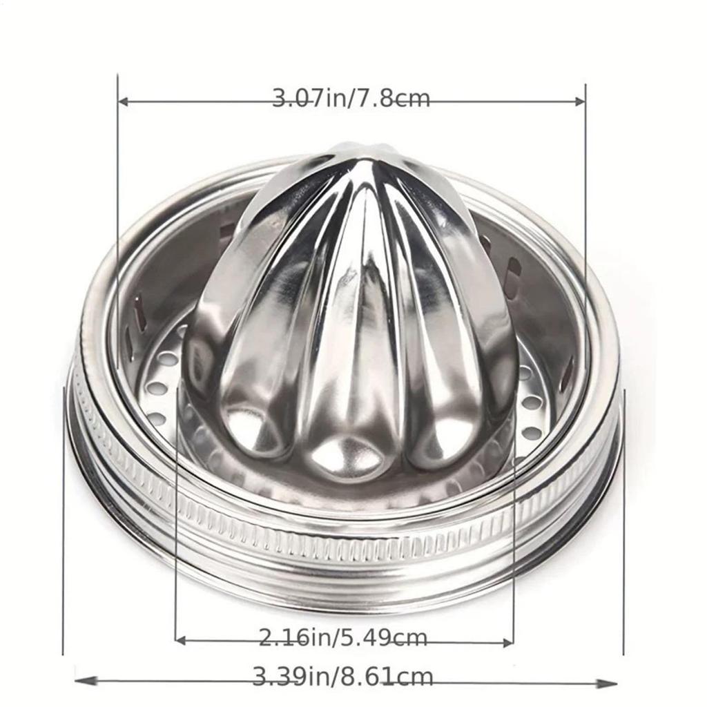 Citrus Reamer For Wide Mouth Jar Reusable Citrus Reamer Stainless Steel Juicer Lid Handle Leak-Proof Bottle Cap Manual Juice