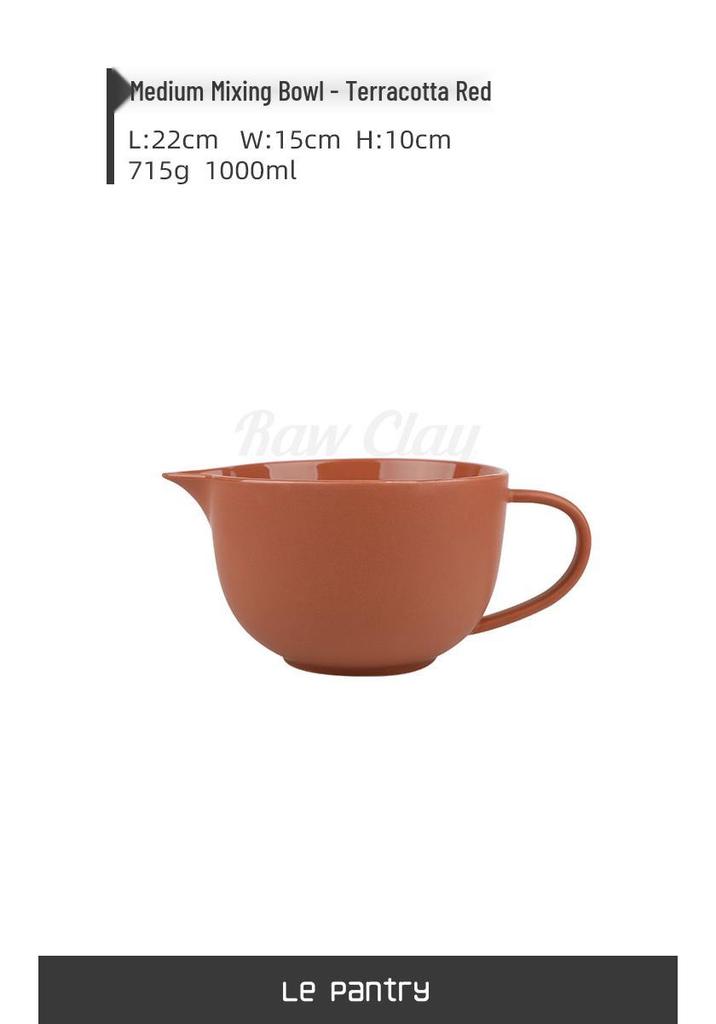 LePantry Ceramic Mixing & Measuring Bowl with Handle and Spout