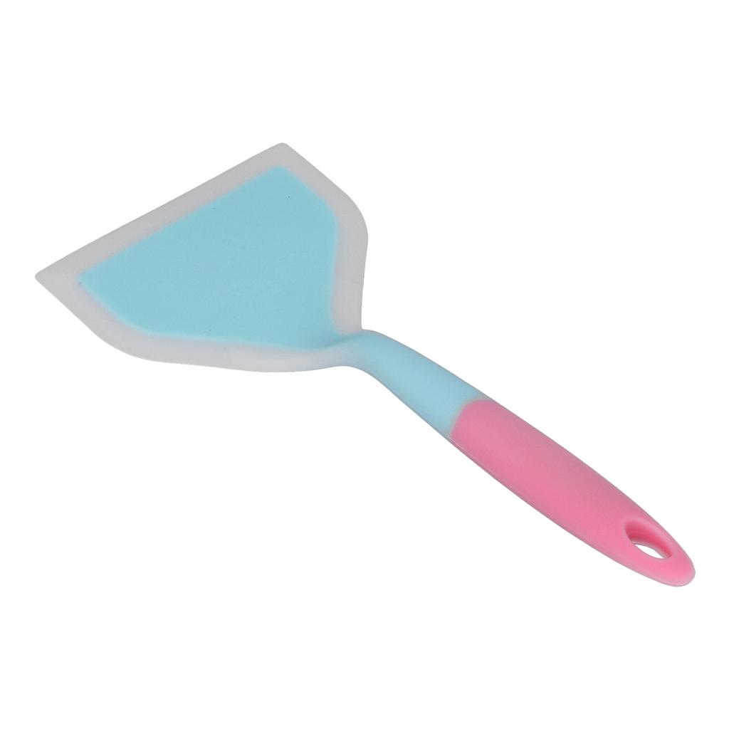 Cooking Spatula Transparent Twocolor Silicone Wide Mouth Frying Spatula Pancakes Fried Shovel for Home Kitchen