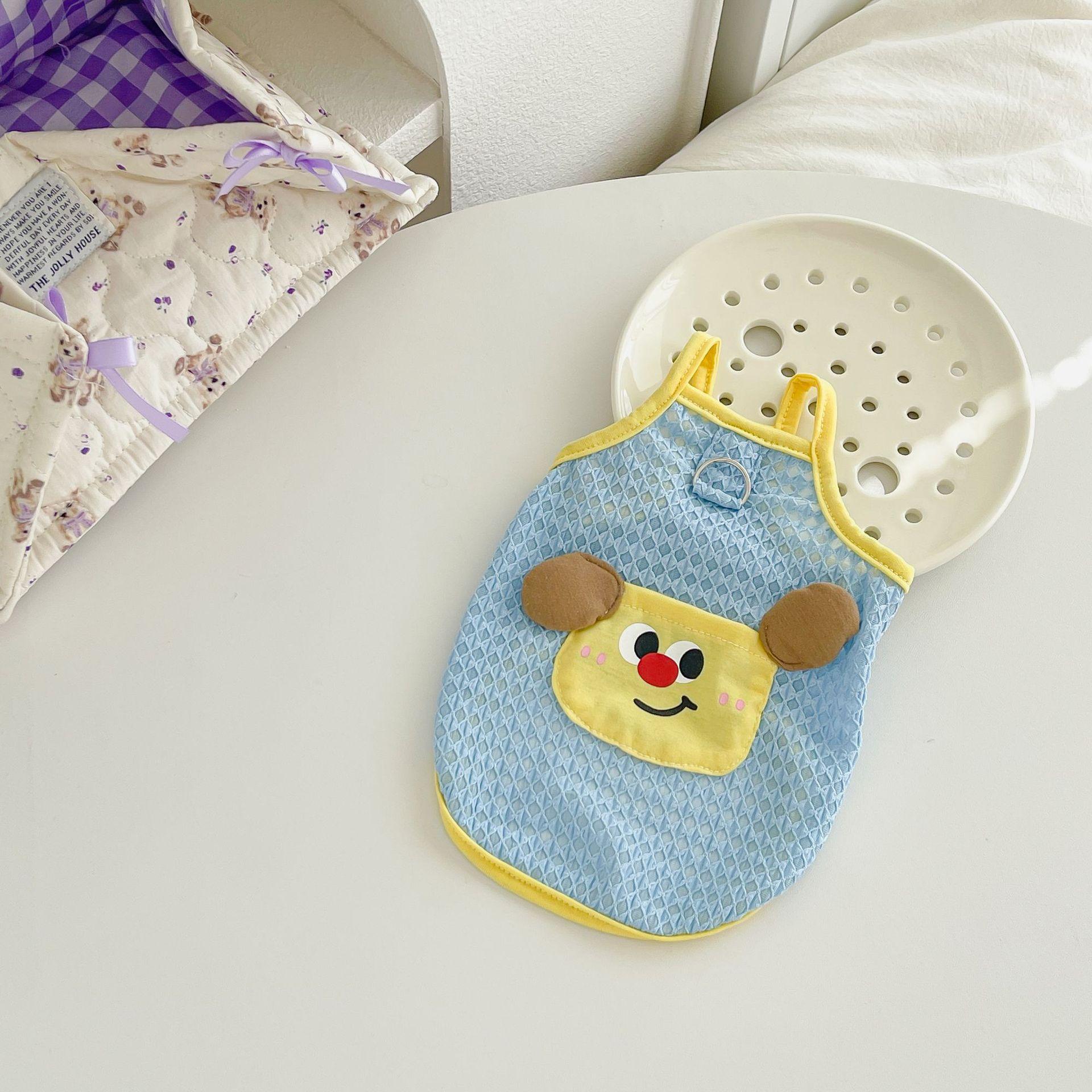 

Одежда для кошек и собак Летняя дышащая для маленьких и средних собак Послушный жилет-слинг для питомца Kejifadou 4L синий