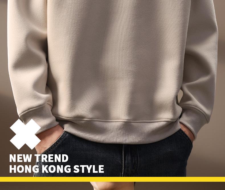 High-End Trendy Men's Deer Embroidery Heavyweight Hoodie - Autumn Slim Fit American Retro Style