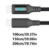 240W USB C To USB C Cable Fast Charging LED Display Braided Nylon for Phone 15 and More Electronics Power Supply