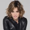 Synthetic Elegant Short Curly Wave Hair Brown Bob Wig Side Parting Bangs for Women Natural Fluffy Daily Cosplay Party
