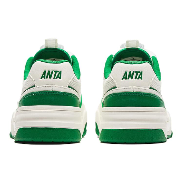 Anta Kids Comfortable Versatile Shock Absorbing Durable Low Top Sneakers Kids Sneakers White Green 312428006-2