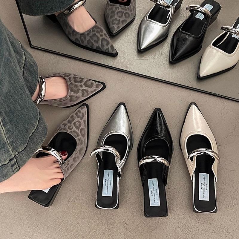 Pointed-toe Shoes Closed-toe Shoes New Simple Wedge Heel Sandals Women's Shoes