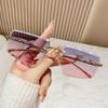 Cheetah Decorative Glasses Frameless Sunglasses Colored Men'S And Women'S Retro Leopard Head Metal Sunglasses