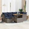 VidaXL Garden Furniture Set with Cushions 7 Pcs Black Braided Resin Acacia 3327978