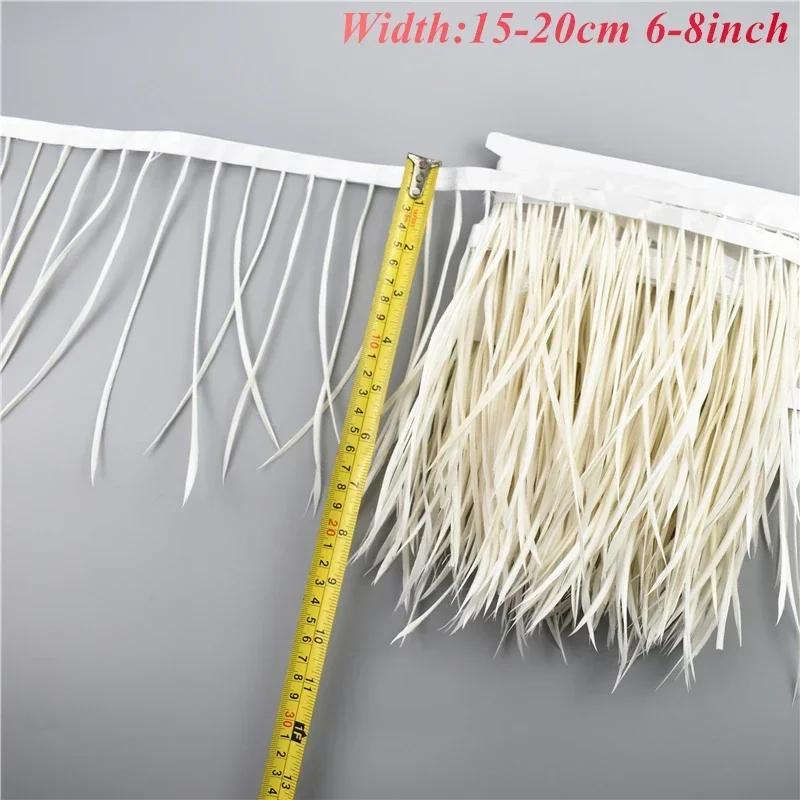 1Meters Black White Feathers for Needlework Ribbon Tape Fringe Feather Trim Pheasant Turkey Ostrich Goose Marabou Sewing Clothes