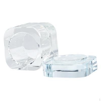 Clear Glass Nail Art Dappen Dish Set with Cover