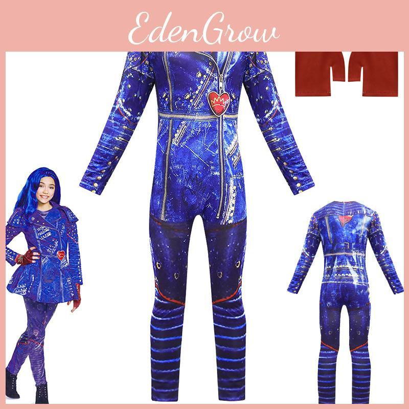 Authentic Descendants 3 Evie Costume For Girls With Bright Blue Color And Highquality Acetate Material