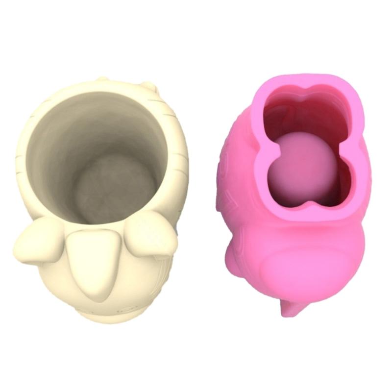 Cute Zebra Fox Concrete Flower Pot Silicone Mold Candle Pen Holder Resin Mold Animal Succulent Planter Pot Mold DIY Art