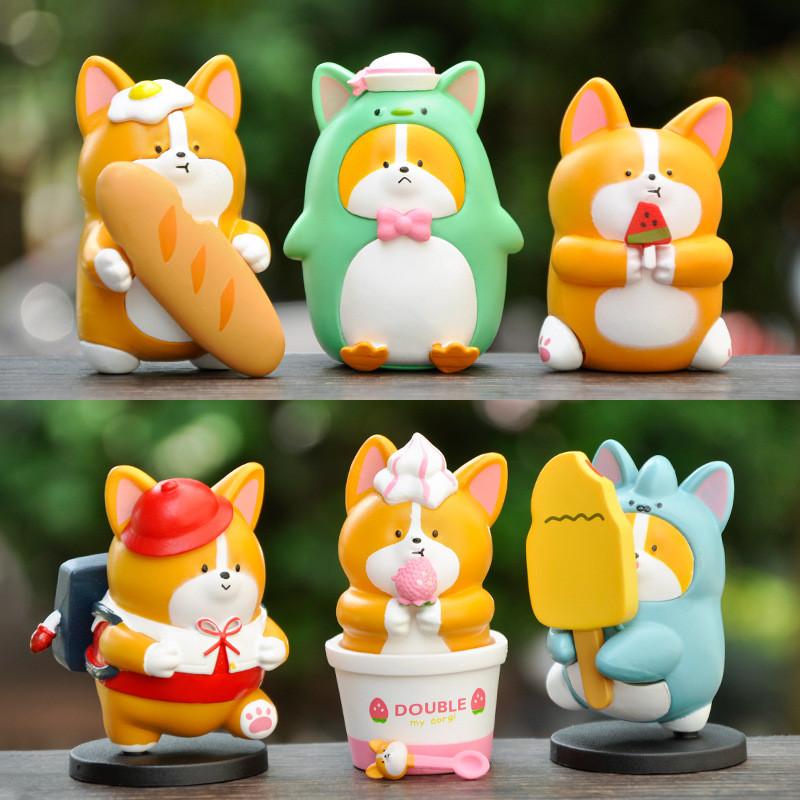 Charming Anime Style Shiba Inu Corgi Model Cute Collectible For Room Decor
