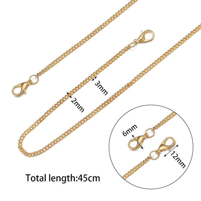 6pcs/Lot 45cm Adjustable Round Cross Chains for Jewelry Making Link Chain Bulk Chains DIY Necklace Bracelet Men or Women