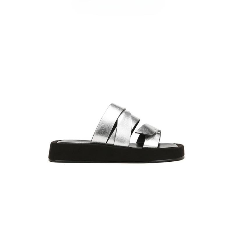 Wrap Around the Belt~ Square Head Thick Bottom Beach Vacation Casual Slippers Women's Sandals Outside Wear Summer