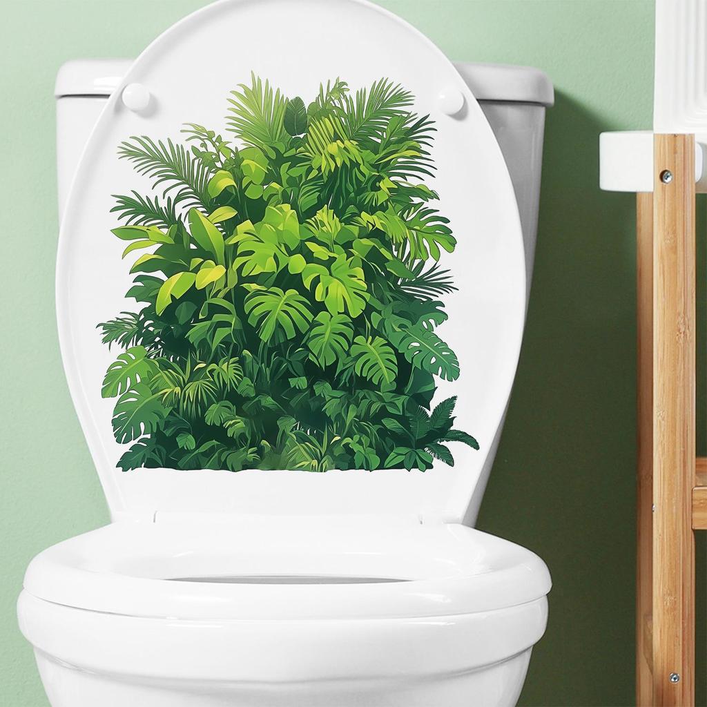 Green Plant Bathroom Toilet Self-Adhesive Wall Stickers Decoration