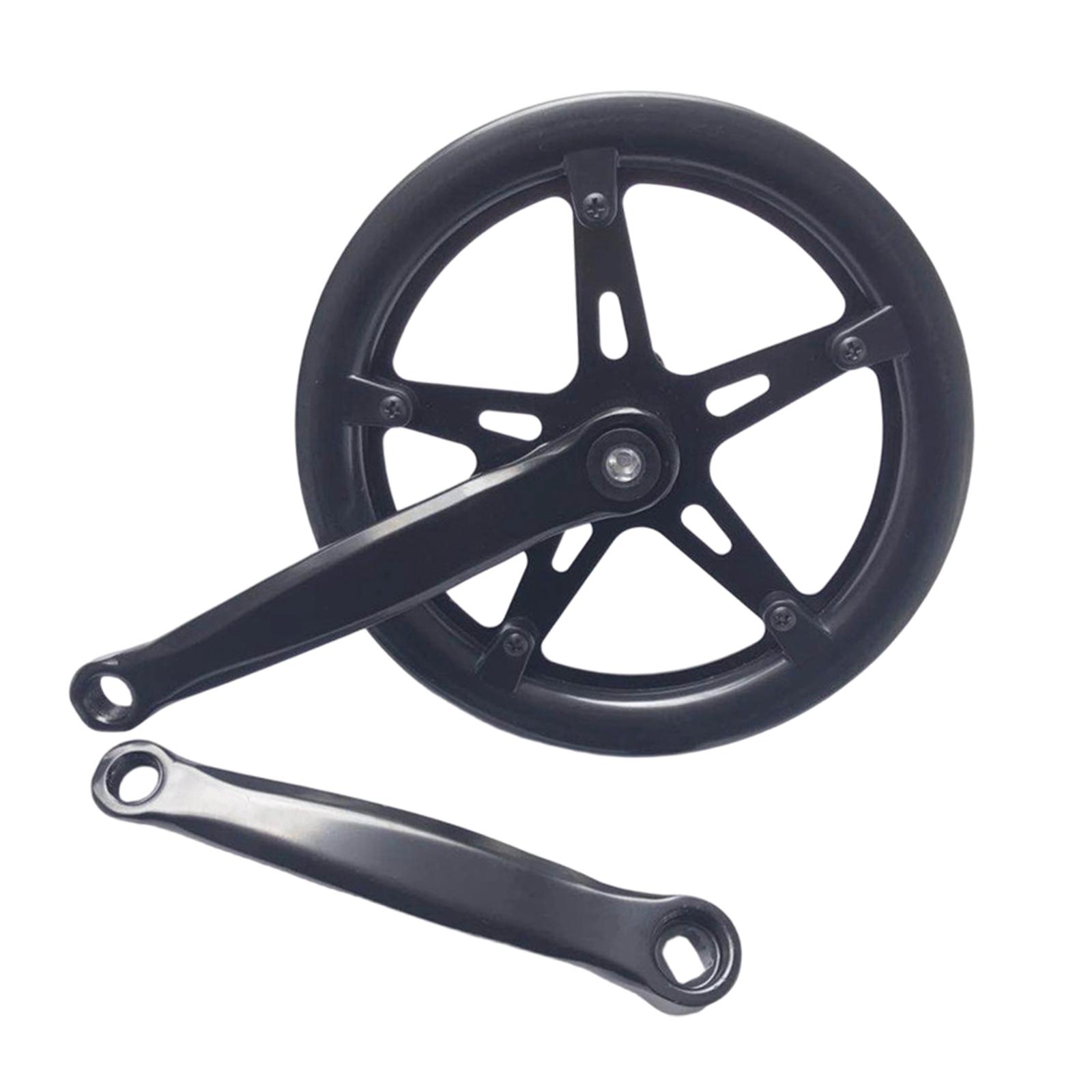 Single Speed Bike Crankset Cold Steel Crank Arm Set 46T Chainring for Mountain Road Folding Bicycle Repair