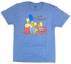 The Simpsons Family Couch Men's Blue Heather T-Shirt New