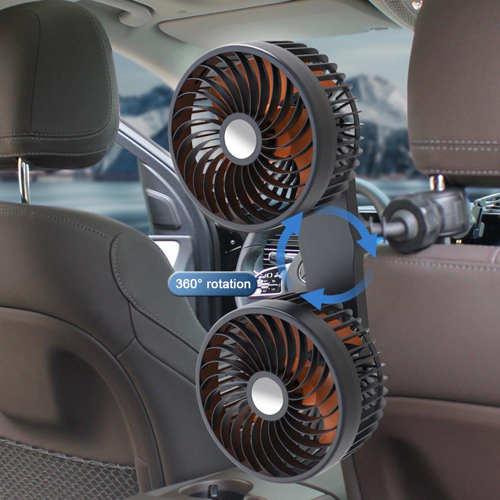 Elektrischer Auto-Ventilator, allgemeiner Kfz-Ventilator für die Rücksitzlehne, geschwindigkeitsverstellbarer Ventilator für die Kühlung im Auto