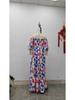 2025 European & American Women's Floral One-Shoulder Long Dress - Spring/Summer Fashion