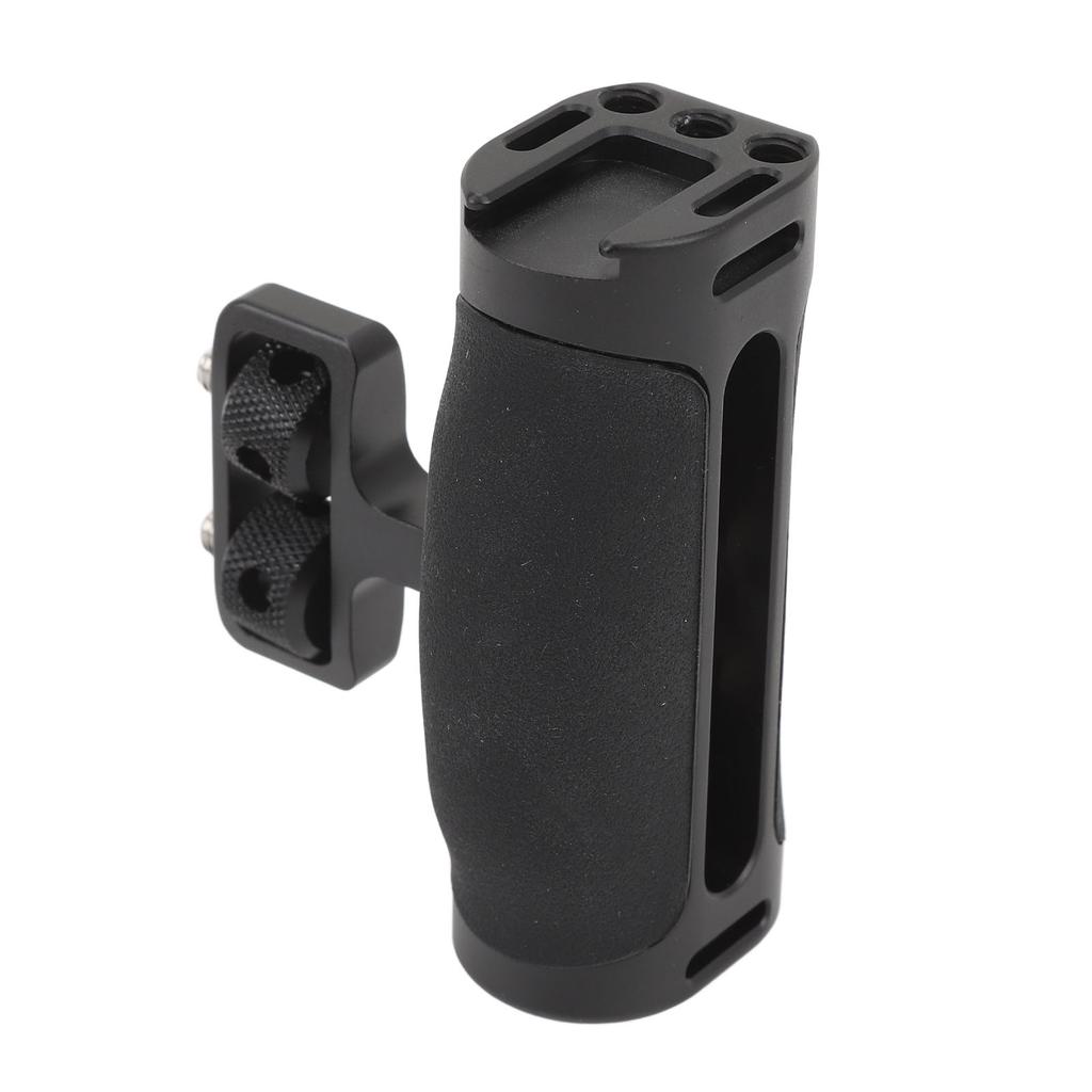 Curved Side Handle Grip for Camera Cage with Cold Shoe Mount 14in Screw Hole Built In Hex Key