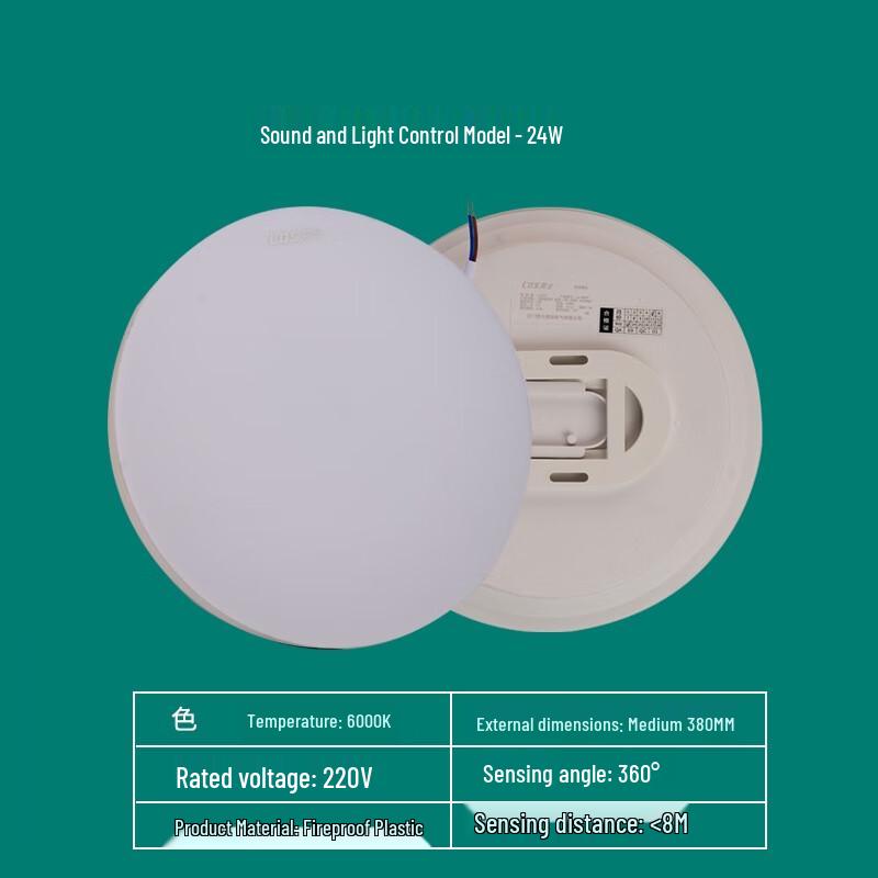 Brangdy 24W Sound & Light Control LED Sensor Light