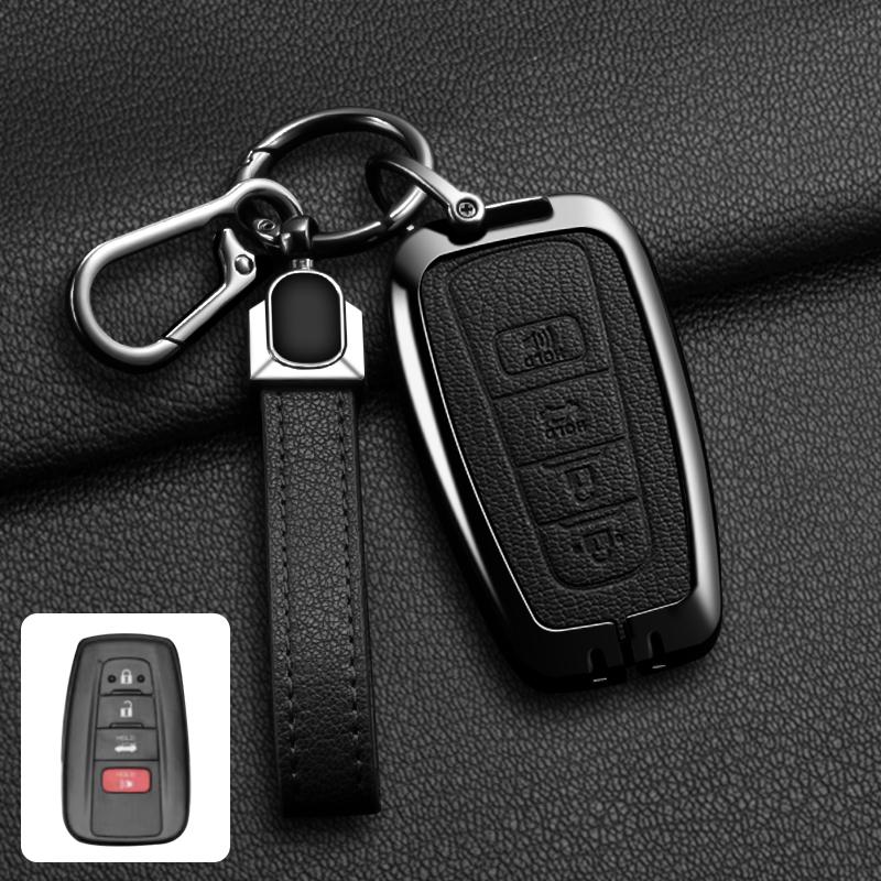 Metal Car Remote Key Case Cover For Toyota Corolla Hybrid 2021 Rav4 Camry Highlander Prius C-HR 2018 2019 2020 2022 Accessories