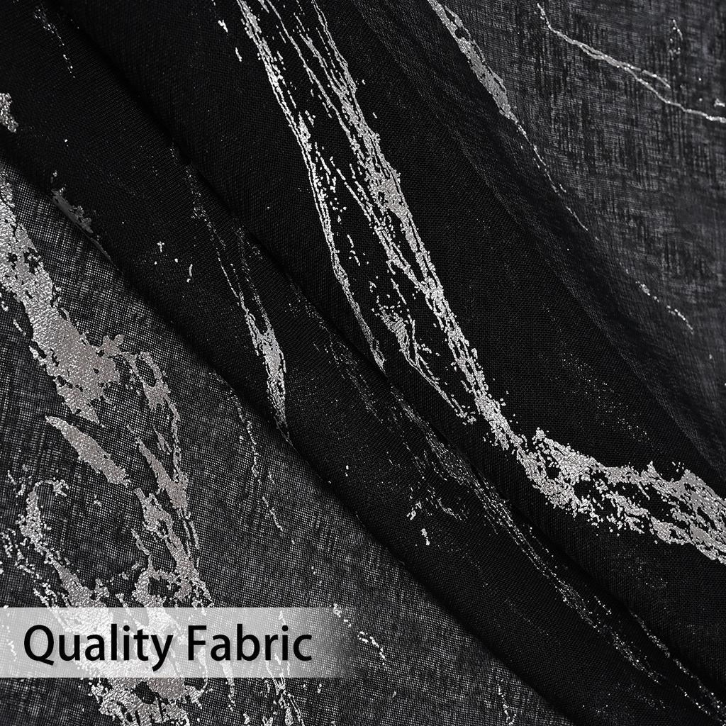 Perdele din marmură transparentă 2 panouri pentru dormitor sufragerie, auriu metalic, buzunar pentru tijă, sclipici de confidențialitate, pentru fereastra decorului de vacanță