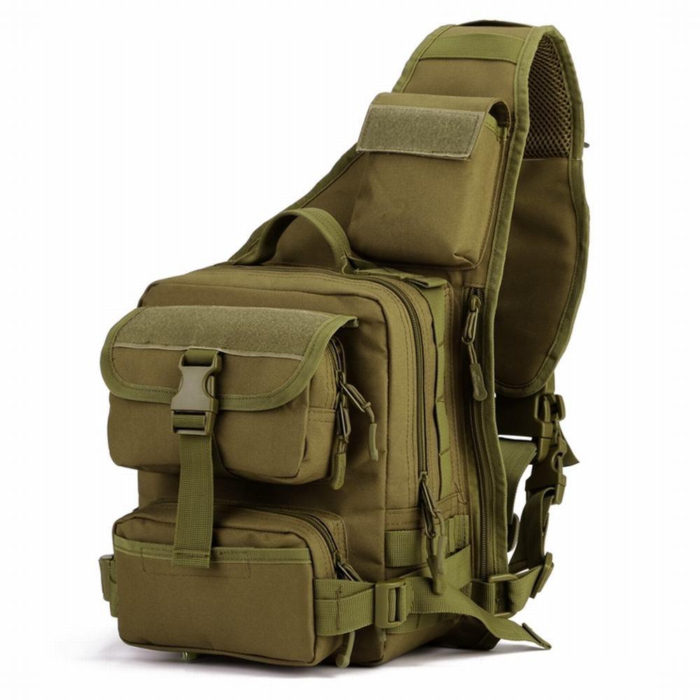 PHOENIX IKKI Ranger Bag with Various Available in 6 Molle Ideal for Overnight and Outdoor Crossbody Camera Brown Pockets, Colors, Camouflage,