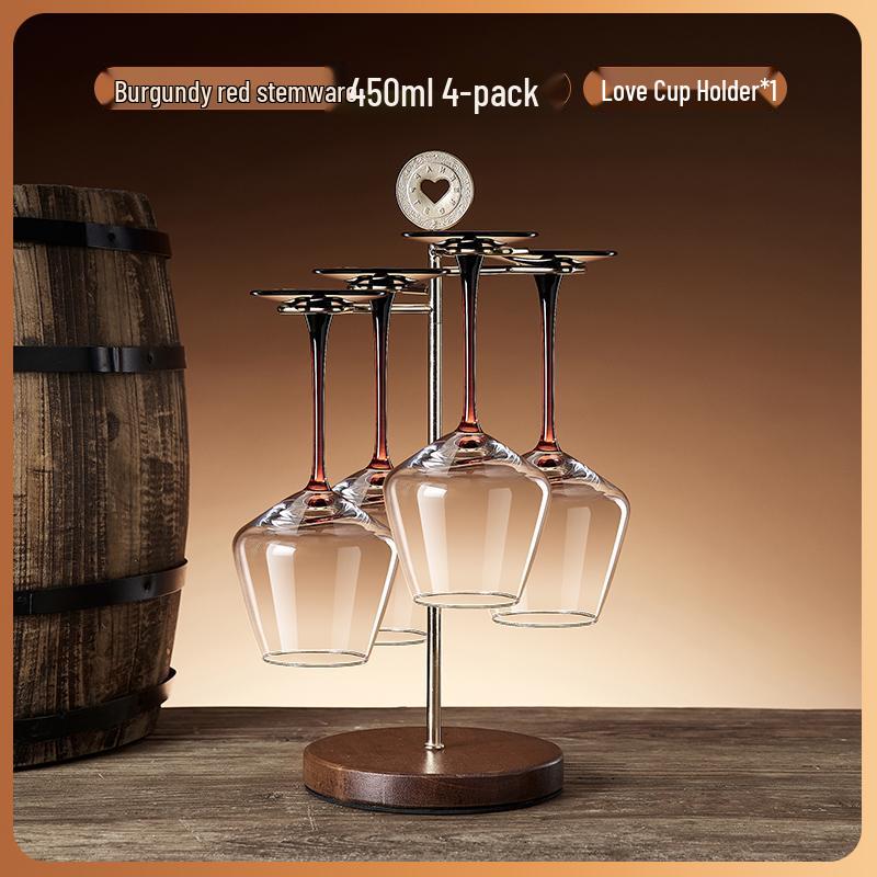 Creative Red Wine Glass Hanging Rack for Living Room Cabinets - Display and Storage Shelf with Ornaments