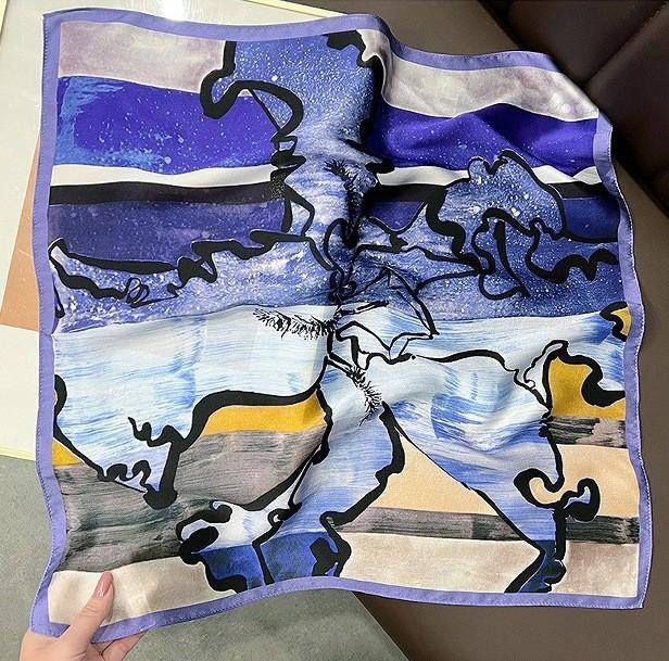 

New 100% Natural Real Silk Scarf Fashion Lady Foulard Female Bandana Scarves Women Hijab Shawl Wraps Square Neckerchief Real Silk 53x53cm