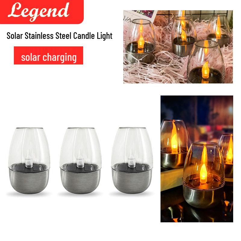 Rainproof Solar Candle Wine Glass Lawn Light for Indoor/Outdoor Use