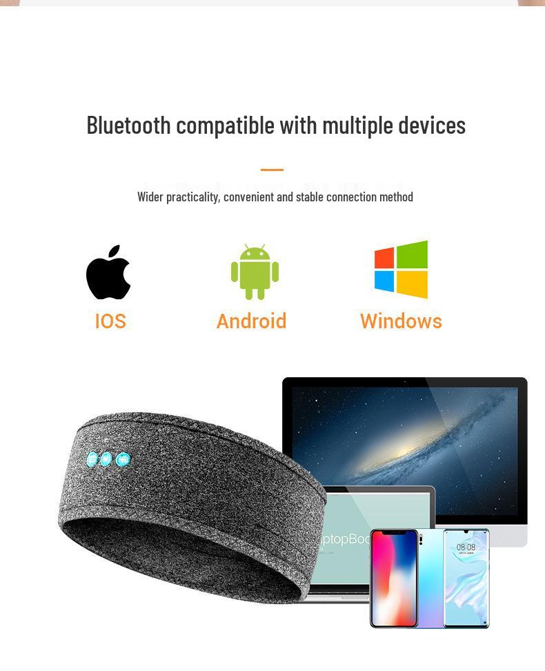 Wireless Music Sleep Eye Mask & Sweat-Wicking Bluetooth Headband for Outdoor Sports