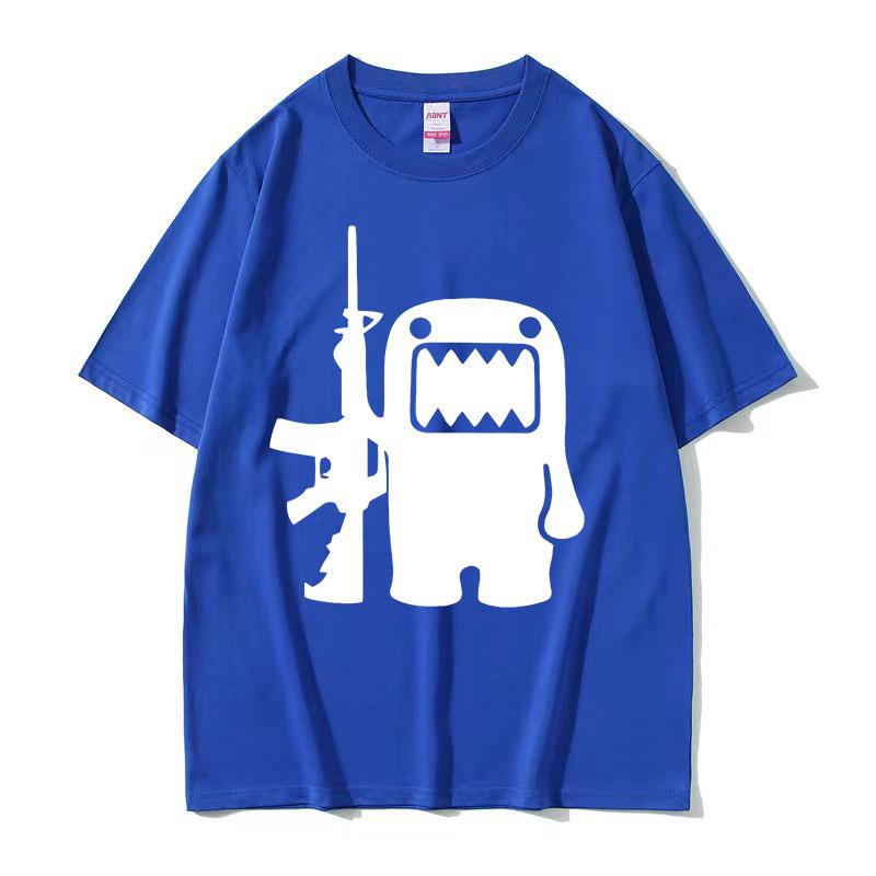 Funny Domo Kun AK47 Retro Graphic T Shirt Mens ONeck High Quality Fashion TShirt Man 100 Cotton Oversized Tshirts Streetwear