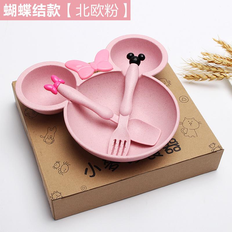 

Wheat Straw Healthy Natural Children s Tableware Set Cute Baby Feeding Complementary Food Plate Bowl Spoon Fork