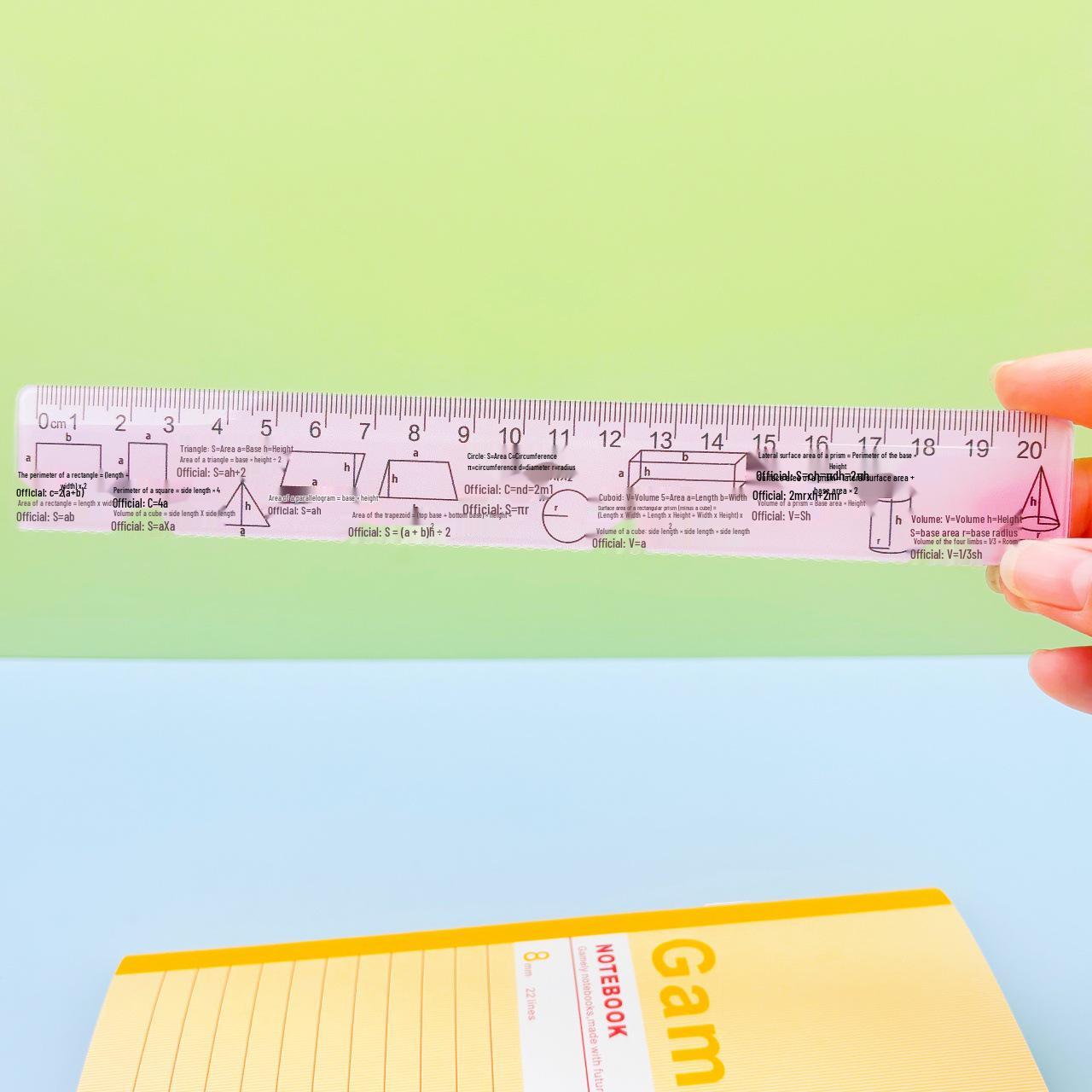 20cm Math Formula Ruler for Junior High and Primary School - Perfect for Study, Exams, and Homework Formula Ruler розовый